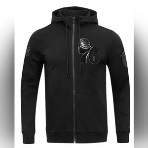 76ers black zip up hoodie